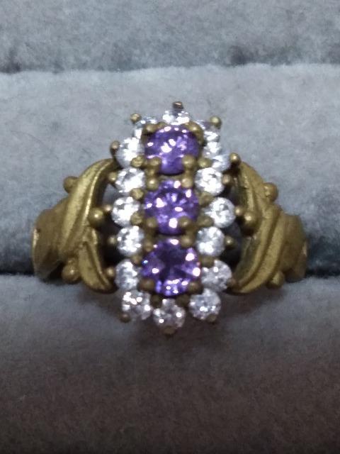 ブラス素材のキラキララインストーンリング < 女性アクセサリー/時計  ブラス素材のキラキララインストーンリング < 女性アクセサリー/時計の