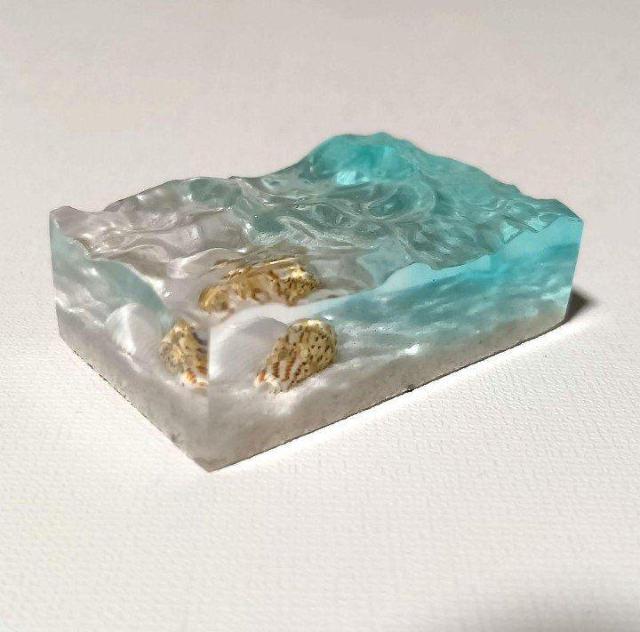 【193】海のかけら 立体波紋 マグネット 海レジン 冷蔵庫 透明感 < インテリア/ライフ 【193】海のかけら 立体波紋 マグネット 海レジン 冷蔵庫 透明感 < インテリア/ライフの