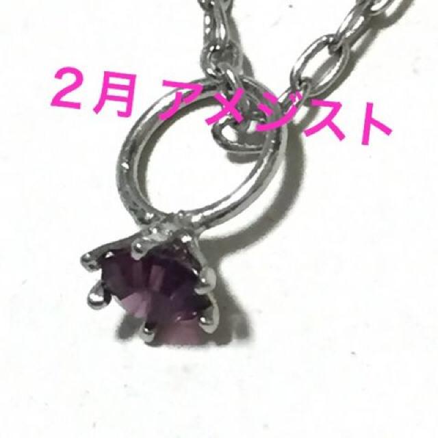 誕生石プチジュエリーネックレス【2月・シルバー】 < 女性アクセサリー/時計  誕生石プチジュエリーネックレス【2月・シルバー】  < 女性アクセサリー/時計の