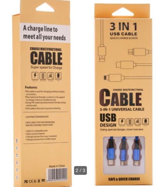 f[^ Usb-c P[u fAwbhP[u Usb CP[u UsbR[h 3 in 1 P[u ^CvcP[u  PC{/Ӌ@ 