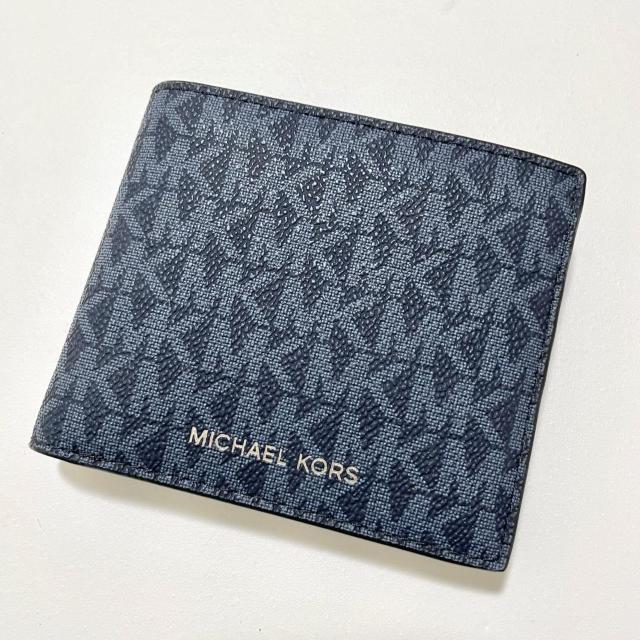マイケルコース 財布 ウォレット 二つ折り シグネチャー メンズ 青 ブルー < 男性ファッション マイケルコース 財布 ウォレット 二つ折り シグネチャー メンズ 青 ブルー < 男性ファッションの