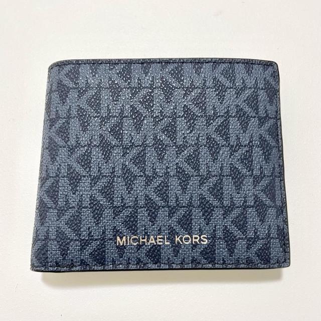 マイケルコース 財布 ウォレット 二つ折り シグネチャー メンズ 青 ブルー < 男性ファッション マイケルコース 財布 ウォレット 二つ折り シグネチャー メンズ 青 ブルー < 男性ファッションの