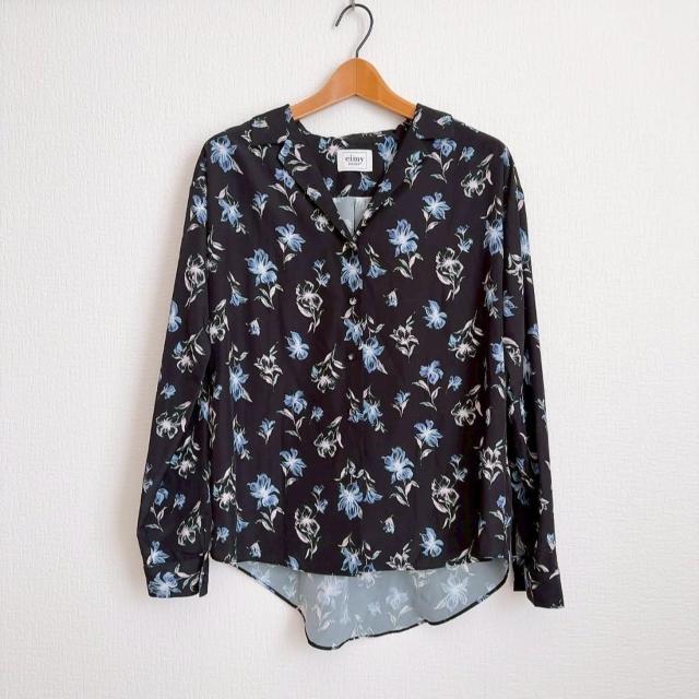 ◆eimy istoire/エイミーイストワール◆ペイントフラワーシャツ★ブラックF*秋コーデ♪美品 < 女性ファッション ◆eimy istoire/エイミーイストワール◆ペイントフラワーシャツ★ブラックF*秋コーデ♪美品 < 女性ファッションの