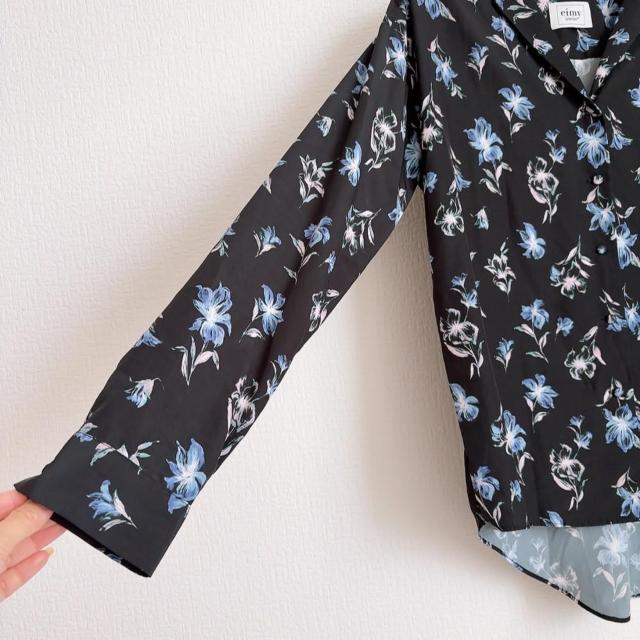 ◆eimy istoire/エイミーイストワール◆ペイントフラワーシャツ★ブラックF*秋コーデ♪美品 < 女性ファッション ◆eimy istoire/エイミーイストワール◆ペイントフラワーシャツ★ブラックF*秋コーデ♪美品 < 女性ファッションの