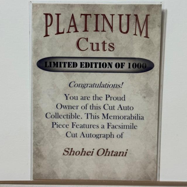 大谷翔平 PLATINUM CUTS 限定1,000枚 レプリカサインカード MLB 野球カード < トレーディングカード 大谷翔平 PLATINUM CUTS 限定1,000枚 レプリカサインカード MLB 野球カード < トレーディングカードの