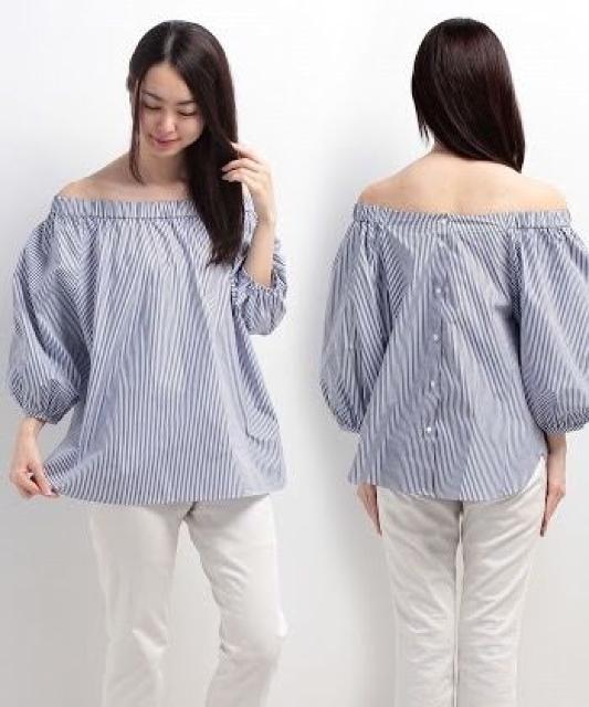 新品タグ付きアナイストライプオフショルダーブラウス < ブランド  新品タグ付きアナイストライプオフショルダーブラウス < ブランドの