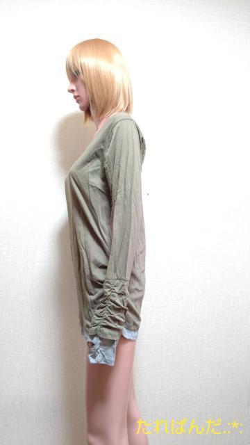新品タグ付☆大きいLL☆LARU☆袖裾くしゅAレイヤード調のカットソーT257☆3点で即落 < 女性ファッション  新品タグ付☆大きいLL☆LARU☆袖裾くしゅAレイヤード調のカットソーT257☆3点で即落 < 女性ファッションの