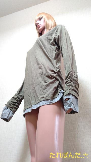新品タグ付☆大きいLL☆LARU☆袖裾くしゅAレイヤード調のカットソーT257☆3点で即落 < 女性ファッション  新品タグ付☆大きいLL☆LARU☆袖裾くしゅAレイヤード調のカットソーT257☆3点で即落 < 女性ファッションの