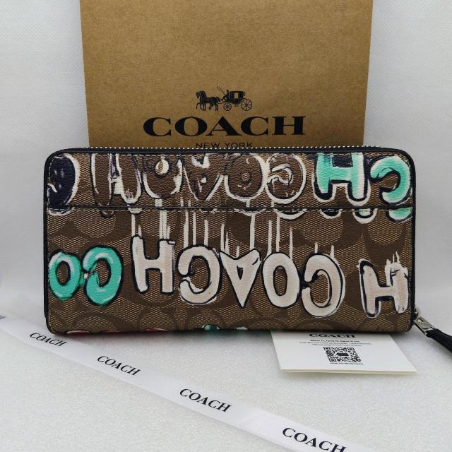 新品COACH MINT + SERF ミント&サーフコラボ ロング ジップ アラウンド