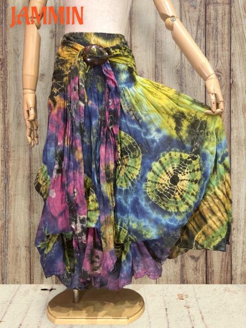 タイダイ変形スカート★アジアン★ヒッピー★サイケ★個性派 < 女性ファッション タイダイ変形スカート★アジアン★ヒッピー★サイケ★個性派 < 女性ファッションの