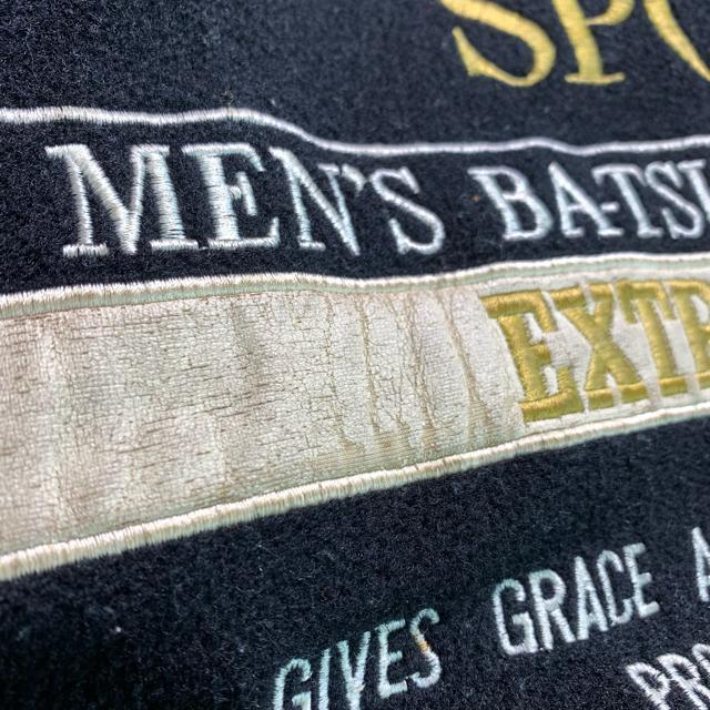 MEN'S BA-TSU スタジャン 袖牛革 ビンテージ ブルゾンア M〜L 黒 アーチロゴ アウター ジャンパー < 男性ファッション MEN'S BA-TSU スタジャン 袖牛革 ビンテージ ブルゾンア M〜L 黒 アーチロゴ アウター ジャンパー < 男性ファッションの