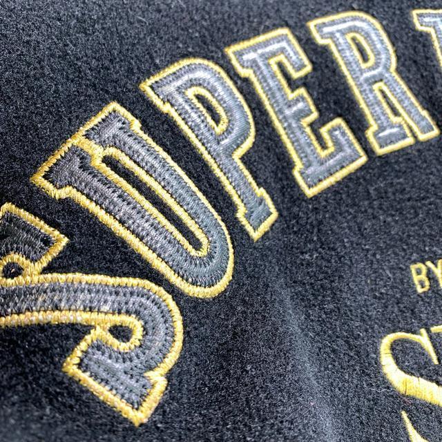 MEN'S BA-TSU スタジャン 袖牛革 ビンテージ ブルゾンア M〜L 黒 アーチロゴ アウター ジャンパー < 男性ファッション MEN'S BA-TSU スタジャン 袖牛革 ビンテージ ブルゾンア M〜L 黒 アーチロゴ アウター ジャンパー < 男性ファッションの