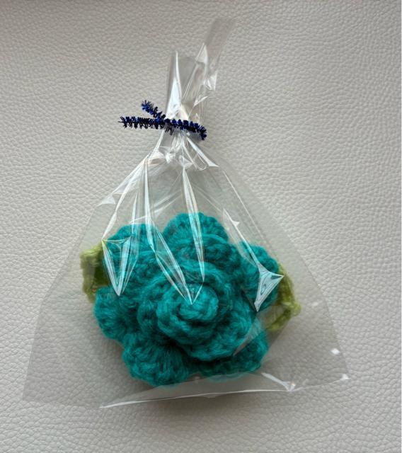 ハンドメイド アクリルたわし 薔薇 抗菌防臭 ターコイズ プレゼント バザー < 女性ファッション ハンドメイド アクリルたわし 薔薇 抗菌防臭 ターコイズ プレゼント バザー < 女性ファッションの