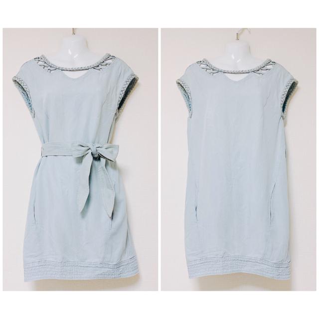 languageランゲージサックスブルー水色編み込みクロスワンピース < ブランド languageランゲージサックスブルー水色編み込みクロスワンピース < ブランドの