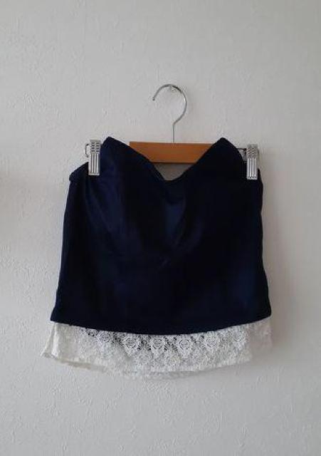 新品■SPIRALGIRL 定価4900円◆コットンデニム レース ベアトップ F◆デニムブルー < ブランド  新品■SPIRALGIRL 定価4900円◆コットンデニム レース ベアトップ F◆デニムブルー  < ブランドの