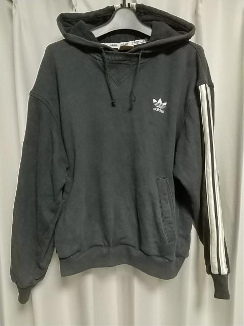 難あり品 adidas Originals ワンポイントロゴ 3ライン パーカー Lサイズ 黒 アディダスオリジナルス デサント製 < ブランド  難あり品 adidas Originals ワンポイントロゴ 3ライン パーカー Lサイズ 黒 アディダスオリジナルス デサント製  < ブランドの