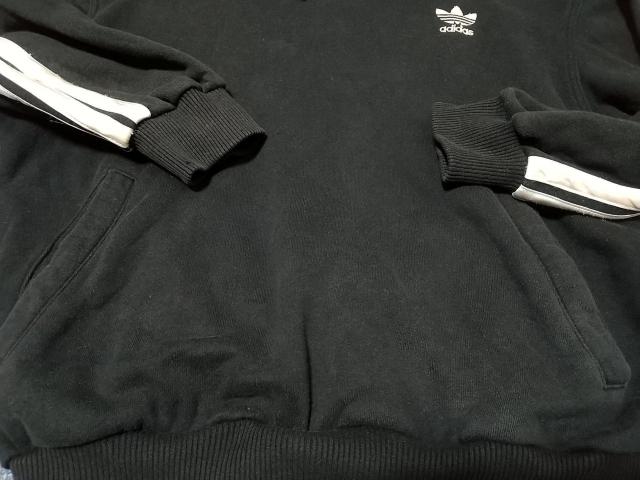 難あり品 adidas Originals ワンポイントロゴ 3ライン パーカー Lサイズ 黒 アディダスオリジナルス デサント製 < ブランド  難あり品 adidas Originals ワンポイントロゴ 3ライン パーカー Lサイズ 黒 アディダスオリジナルス デサント製 < ブランドの