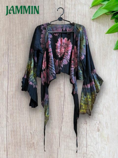 タイダイフレア袖ボレロ アジアン エスニック ヒッピー チョリ 個性派 < 女性ファッション  タイダイフレア袖ボレロ アジアン エスニック ヒッピー チョリ 個性派 < 女性ファッションの