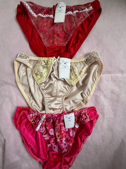 4Lサイズ!3枚セット!光沢ツルツル素材!シフォン使い!あり!高貴品格!色とりどり!エレガント!ショーツ!No.ローズ < 女性ファッション  4Lサイズ!3枚セット!光沢ツルツル素材!シフォン使い!あり!高貴品格!色とりどり!エレガント!ショーツ!No.ローズ  < 女性ファッションの
