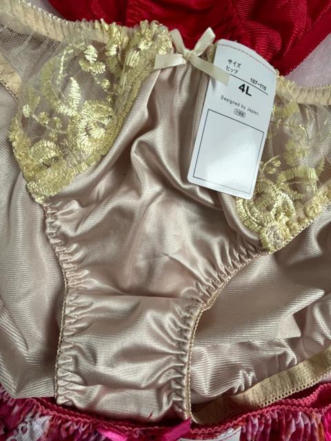 4Lサイズ!3枚セット!光沢ツルツル素材!シフォン使い!あり!高貴品格!色とりどり!エレガント!ショーツ!No.ローズ < 女性ファッション  4Lサイズ!3枚セット!光沢ツルツル素材!シフォン使い!あり!高貴品格!色とりどり!エレガント!ショーツ!No.ローズ < 女性ファッションの