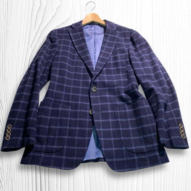 イタリア製生地 ストレッチ チェック柄 テーラードジャケット L アンコン 起毛 秋冬 スーツカンパニー < 男性ファッション  イタリア製生地 ストレッチ チェック柄 テーラードジャケット L アンコン 起毛 秋冬 スーツカンパニー < 男性ファッションの