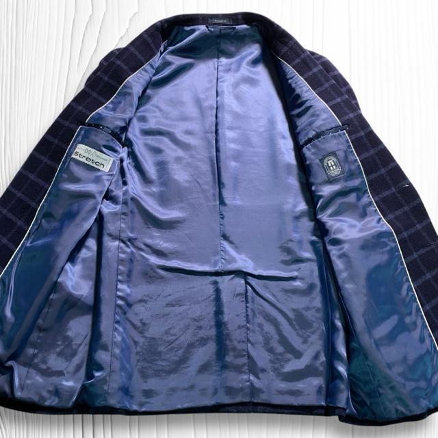 イタリア製生地 ストレッチ チェック柄 テーラードジャケット L アンコン 起毛 秋冬 スーツカンパニー < 男性ファッション  イタリア製生地 ストレッチ チェック柄 テーラードジャケット L アンコン 起毛 秋冬 スーツカンパニー < 男性ファッションの