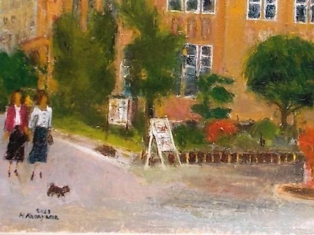 ●油彩画 金山ヒロシ【女子大学-】『F12号』新額付き大作★洋風建築のノスタルジックな風景 < ホビー ●油彩画 金山ヒロシ【女子大学-】『F12号』新額付き大作★洋風建築のノスタルジックな風景 < ホビーの