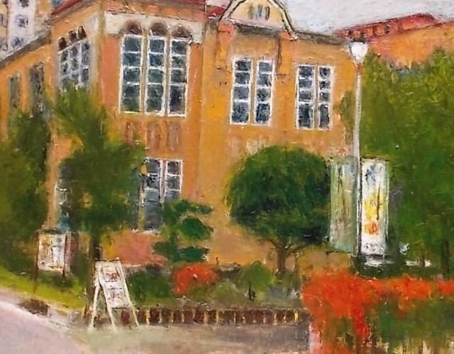 ●油彩画 金山ヒロシ【女子大学-】『F12号』新額付き大作★洋風建築のノスタルジックな風景 < ホビー ●油彩画 金山ヒロシ【女子大学-】『F12号』新額付き大作★洋風建築のノスタルジックな風景 < ホビーの