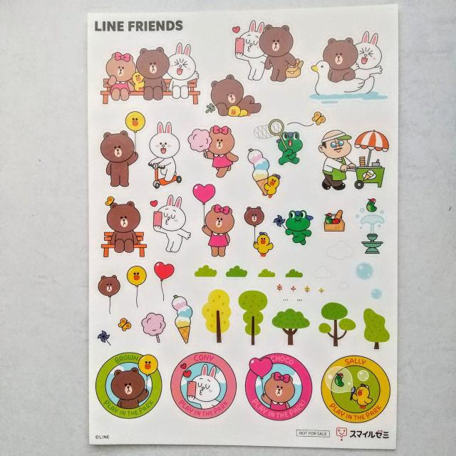 シール ラインフレンズ LINE FRIENDS スマイルゼミ 2枚セット(台紙付き) A5サイズ < アニメ/コミック/キャラクター  シール ラインフレンズ LINE FRIENDS スマイルゼミ 2枚セット(台紙付き) A5サイズ < アニメ/コミック/キャラクターの