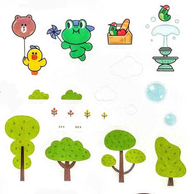 シール ラインフレンズ LINE FRIENDS スマイルゼミ 2枚セット(台紙付き) A5サイズ < アニメ/コミック/キャラクター  シール ラインフレンズ LINE FRIENDS スマイルゼミ 2枚セット(台紙付き) A5サイズ < アニメ/コミック/キャラクターの