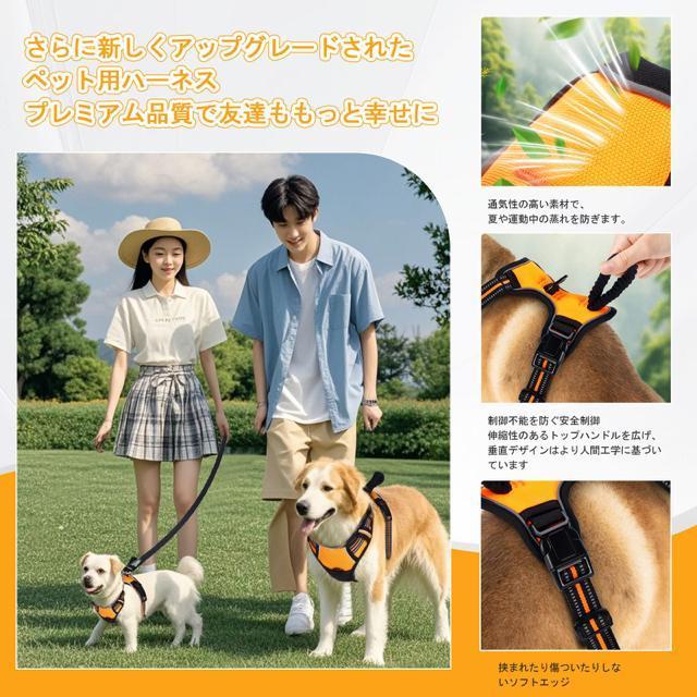 犬用ハーネス 犬用胴輪 3M反射 引っ張り防止 調節可能 通気性 軽量 負担少ない 快適 ハーネスベルト ペット用 M, オレンジ < ペット/手芸/園芸  犬用ハーネス 犬用胴輪 3M反射 引っ張り防止 調節可能 通気性 軽量 負担少ない 快適 ハーネスベルト ペット用 M, オレンジ < ペット/手芸/園芸の