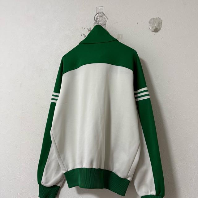 70s★西ドイツ製★デサント★Old adidas/オールド アディダス★トラックジャケット/ジャージ★緑×白/生成り★M < 男性ファッション 70s★西ドイツ製★デサント★Old adidas/オールド アディダス★トラックジャケット/ジャージ★緑×白/生成り★M < 男性ファッションの