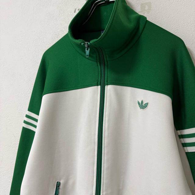 70s★西ドイツ製★デサント★Old adidas/オールド アディダス★トラックジャケット/ジャージ★緑×白/生成り★M < 男性ファッション 70s★西ドイツ製★デサント★Old adidas/オールド アディダス★トラックジャケット/ジャージ★緑×白/生成り★M < 男性ファッションの