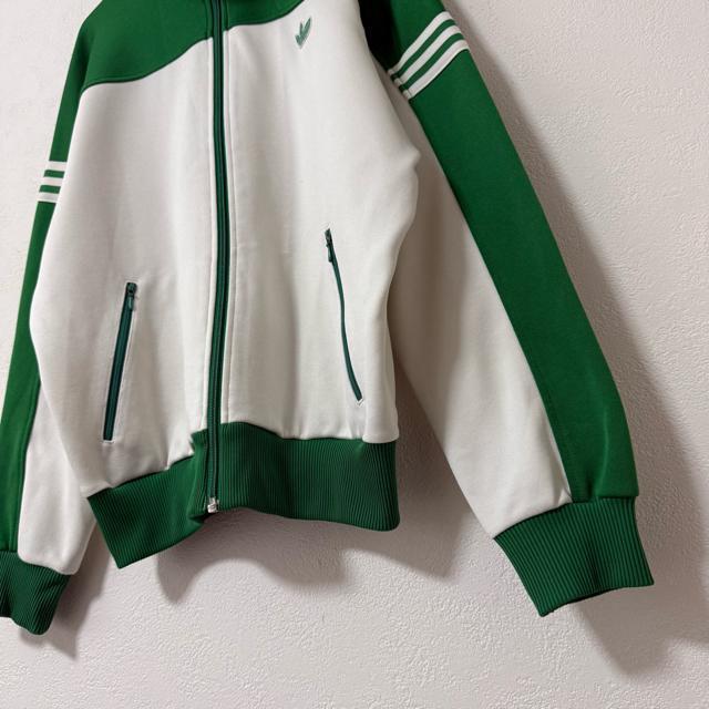 70s★西ドイツ製★デサント★Old adidas/オールド アディダス★トラックジャケット/ジャージ★緑×白/生成り★M < 男性ファッション 70s★西ドイツ製★デサント★Old adidas/オールド アディダス★トラックジャケット/ジャージ★緑×白/生成り★M < 男性ファッションの