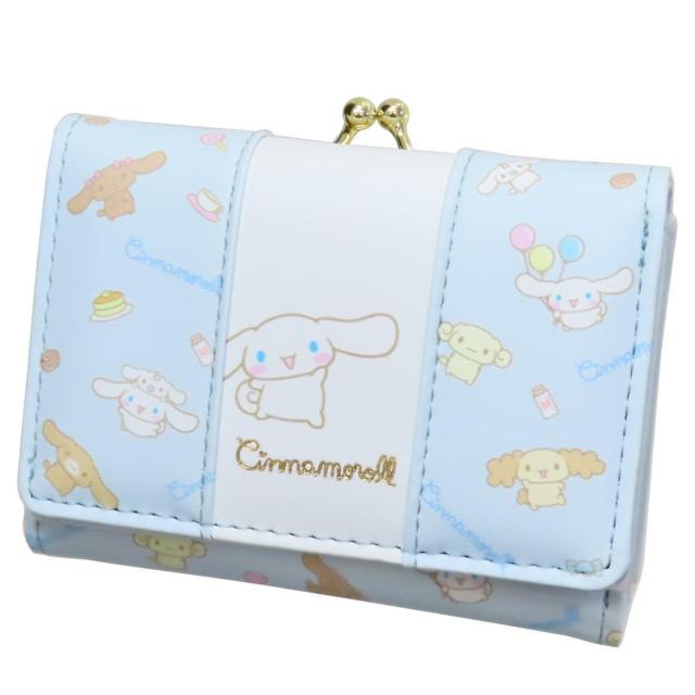 シナモロール 口金 がま口 三つ折り ウォレット 財布 サンリオ SR36-2 < 女性ファッション  シナモロール 口金 がま口 三つ折り ウォレット 財布 サンリオ SR36-2  < 女性ファッションの