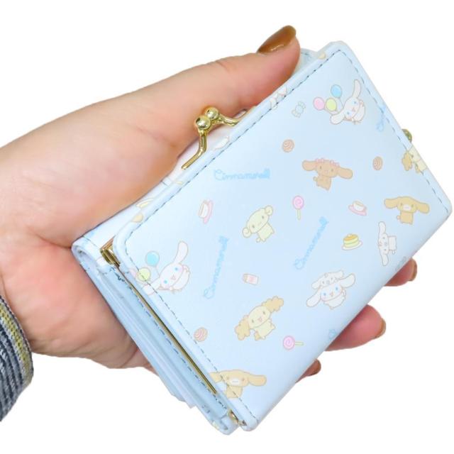 シナモロール 口金 がま口 三つ折り ウォレット 財布 サンリオ SR36-2 < 女性ファッション  シナモロール 口金 がま口 三つ折り ウォレット 財布 サンリオ SR36-2 < 女性ファッションの