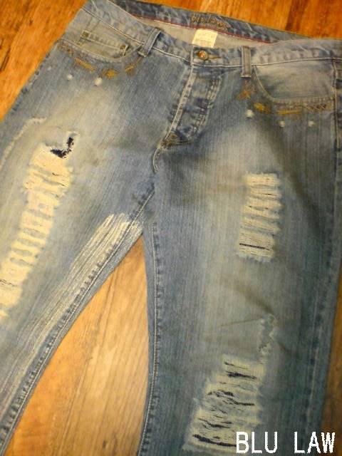 □BLU LAW/ブルーロウ ヴィンテージダメージ加工 セレブ デニムパンツ/メンズ☆新品 < 男性ファッション □BLU LAW/ブルーロウ ヴィンテージダメージ加工 セレブ デニムパンツ/メンズ☆新品 < 男性ファッションの