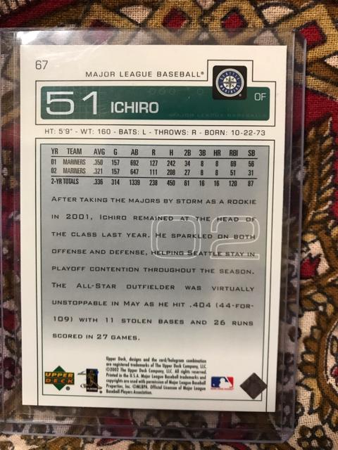 NO.67 イチローカード2003 < レジャー/スポーツ NO.67 イチローカード2003 < レジャー/スポーツの