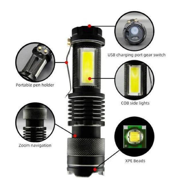 ���������@���g�p�i�@LED���C�g�@�����^���@�Y�[���@2000lm�@�����d���@�o�b�e���[�����@USB�[�d�@�t���b�V��  80