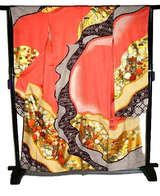 振袖 中古 最高級 新品同様 金駒シシュウ 金彩 本金箔 御所車 花柄 身丈161.5cm 裄丈63cm 正絹 成人式 T3606 < 女性ファッション 振袖 中古 最高級 新品同様 金駒シシュウ 金彩 本金箔 御所車 花柄 身丈161.5cm 裄丈63cm 正絹 成人式 T3606 < 女性ファッションの