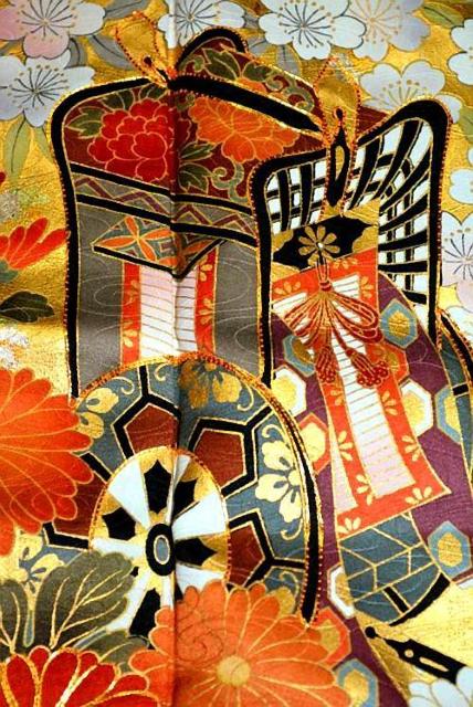 振袖 中古 最高級 新品同様 金駒シシュウ 金彩 本金箔 御所車 花柄 身丈161.5cm 裄丈63cm 正絹 成人式 T3606 < 女性ファッション 振袖 中古 最高級 新品同様 金駒シシュウ 金彩 本金箔 御所車 花柄 身丈161.5cm 裄丈63cm 正絹 成人式 T3606 < 女性ファッションの
