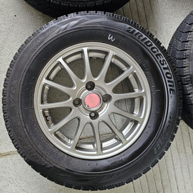 uaXg ECOFORME 14in 5.5J+38 PCD100 BRIDGESTONE BLIZZAK VRX@4{Zb  /oCN