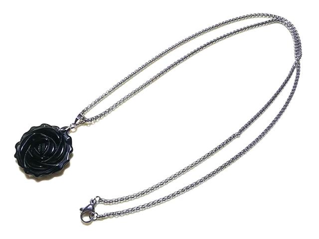天然石★オニキス 薔薇彫り ペンダント < 女性アクセサリー/時計 天然石★オニキス 薔薇彫り ペンダント < 女性アクセサリー/時計の