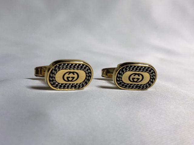 正規美レア グッチGUCCI ヴィンテージ インターロッキング オーバルGG×チェーンロゴカフス金 < ブランド  正規美レア グッチGUCCI ヴィンテージ インターロッキング オーバルGG×チェーンロゴカフス金  < ブランドの