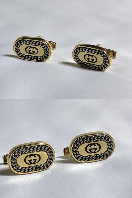 正規美レア グッチGUCCI ヴィンテージ インターロッキング オーバルGG×チェーンロゴカフス金 < ブランド  正規美レア グッチGUCCI ヴィンテージ インターロッキング オーバルGG×チェーンロゴカフス金 < ブランドの