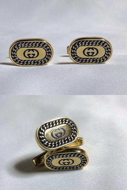 正規美レア グッチGUCCI ヴィンテージ インターロッキング オーバルGG×チェーンロゴカフス金 < ブランド  正規美レア グッチGUCCI ヴィンテージ インターロッキング オーバルGG×チェーンロゴカフス金 < ブランドの