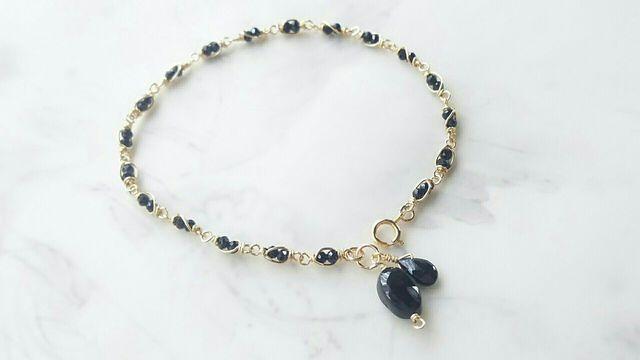 14kgf*ブラックスピネルのブレスレット* 17041 < 女性アクセサリー/時計 14kgf*ブラックスピネルのブレスレット* 17041 < 女性アクセサリー/時計の