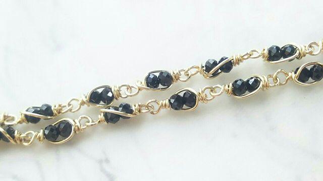 14kgf*ブラックスピネルのブレスレット* 17041 < 女性アクセサリー/時計 14kgf*ブラックスピネルのブレスレット* 17041 < 女性アクセサリー/時計の