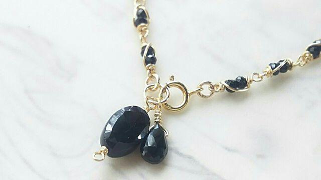 14kgf*ブラックスピネルのブレスレット* 17041 < 女性アクセサリー/時計 14kgf*ブラックスピネルのブレスレット* 17041 < 女性アクセサリー/時計の