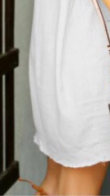 新品薄手フレア袖ポケット付き袖切りっぱなし風チュニック < 女性ファッション  新品薄手フレア袖ポケット付き袖切りっぱなし風チュニック < 女性ファッションの